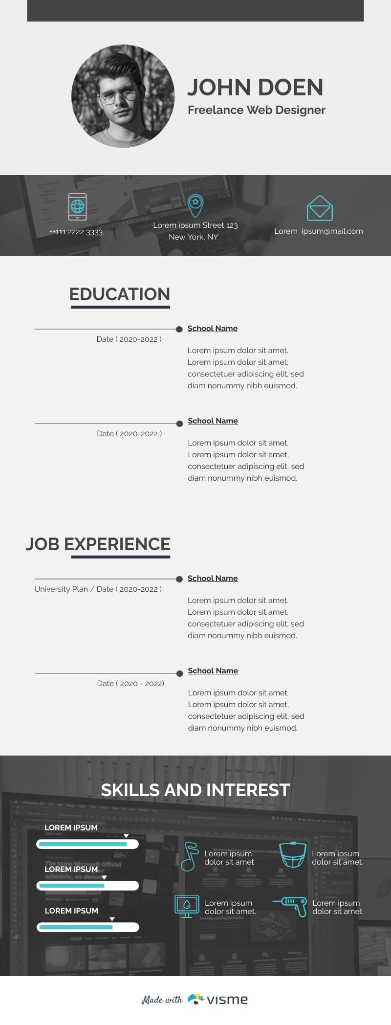 Web Designer Resume Infographic Template Web Designer Resume Infographic Template